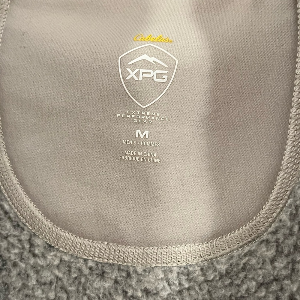 Cabela's XPG Jacket Men's L Gray Crème Extreme Performance Gear Full Zip Fleece - Picture 4 of 6